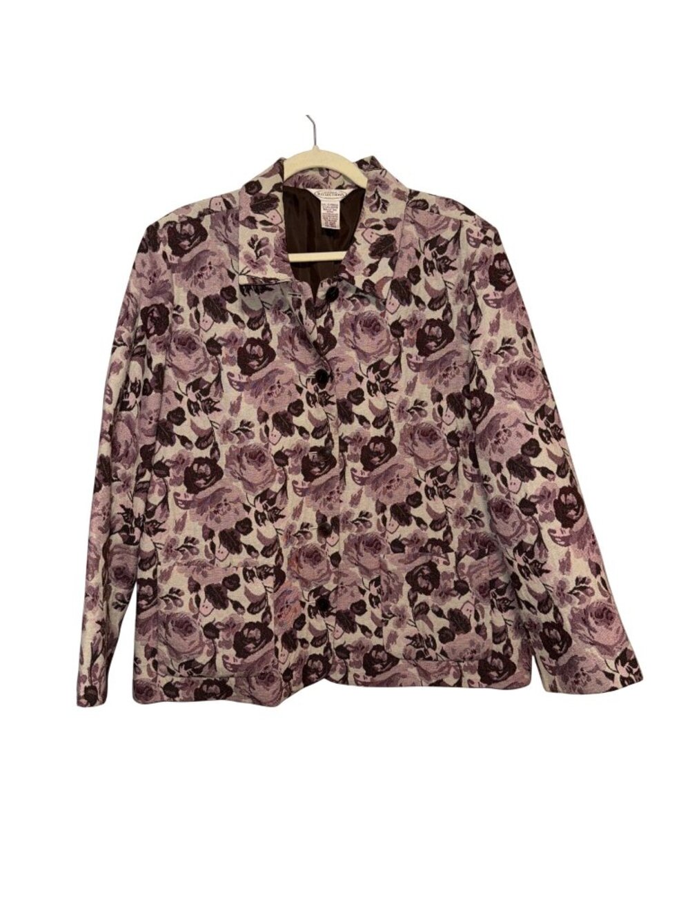 Vintage Northern Reflections Floral Blazer Jacket XXL Purple Pink